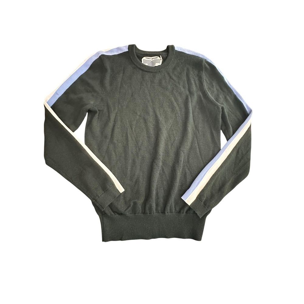 Tory Sport Sweater Women's Small Cashmere Blend Sleeve Stripes‎ Preppy #F3-3